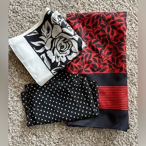 Elegant Red, Black Scarves